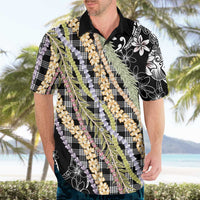 Black Palaka Hawaii Leis Hawaiian Shirt Hawaiian-plaid Elegant Tropical Vibes LT14 - Polynesian Pride