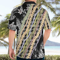Black Palaka Hawaii Leis Hawaiian Shirt Hawaiian-plaid Elegant Tropical Vibes LT14 - Polynesian Pride