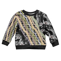 Black Palaka Hawaii Leis Kid Ugly Christmas Sweater Hawaiian-plaid Elegant Tropical Vibes LT14 Kid Black - Polynesian Pride