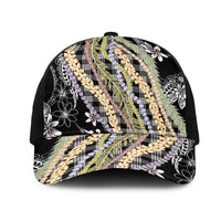 Black Palaka Hawaii Leis Mesh Trucker Cap Hawaiian-plaid Elegant Tropical Vibes LT14 One Size Black Black - Polynesian Pride