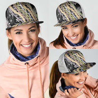 Black Palaka Hawaii Leis Mesh Trucker Cap Hawaiian-plaid Elegant Tropical Vibes LT14 - Polynesian Pride