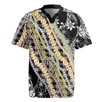 Black Palaka Hawaii Leis Rugby Jersey Hawaiian-plaid Elegant Tropical Vibes LT14 Black - Polynesian Pride