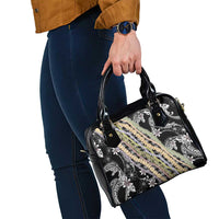 Black Palaka Hawaii Leis Shoulder Handbag Hawaiian-plaid Elegant Tropical Vibes LT14 - Polynesian Pride