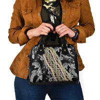 Black Palaka Hawaii Leis Shoulder Handbag Hawaiian-plaid Elegant Tropical Vibes LT14 - Polynesian Pride