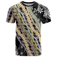 Black Palaka Hawaii Leis T Shirt Hawaiian-plaid Elegant Tropical Vibes LT14 Black - Polynesian Pride
