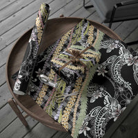 Black Palaka Hawaii Leis Wrapping Paper Hawaiian-plaid Elegant Tropical Vibes LT14 - Polynesian Pride