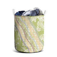 Green Palaka Hawaii Leis Laundry Basket Hawaiian-plaid Elegant Tropical Vibes LT14 - Polynesian Pride
