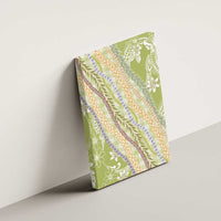 Green Palaka Hawaii Leis Canvas Wall Art Hawaiian-plaid Elegant Tropical Vibes - Polynesian Pride