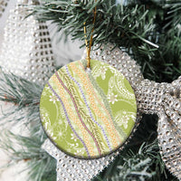 Green Palaka Hawaii Leis Ceramic Ornament Hawaiian-plaid Elegant Tropical Vibes LT14 - Polynesian Pride