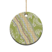 Green Palaka Hawaii Leis Ceramic Ornament Hawaiian-plaid Elegant Tropical Vibes LT14 - Polynesian Pride