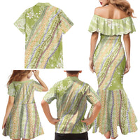 Green Palaka Hawaii Leis Family Matching Mermaid Dress and Hawaiian Shirt Hawaiian-plaid Elegant Tropical Vibes - Polynesian Pride