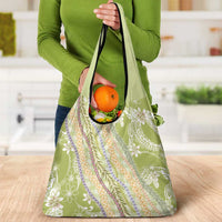 Green Palaka Hawaii Leis Grocery Bag Hawaiian-plaid Elegant Tropical Vibes LT14 - Polynesian Pride
