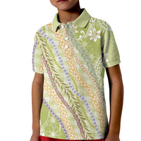 Green Palaka Hawaii Leis Kid Polo Shirt Hawaiian-plaid Elegant Tropical Vibes LT14 Kid Green - Polynesian Pride