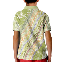 Green Palaka Hawaii Leis Kid Polo Shirt Hawaiian-plaid Elegant Tropical Vibes LT14 - Polynesian Pride