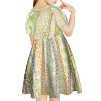 Green Palaka Hawaii Leis Kid Short Sleeve Dress Hawaiian-plaid Elegant Tropical Vibes LT14 - Polynesian Pride