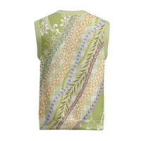 Green Palaka Hawaii Leis Christmas Knitted V-Neck Vest Hawaiian-plaid Elegant Tropical Vibes LT14 - Polynesian Pride