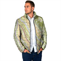 Green Palaka Hawaii Leis Padded Jacket Hawaiian-plaid Elegant Tropical Vibes LT14 - Polynesian Pride