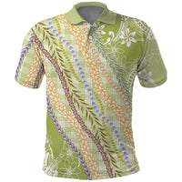 Green Palaka Hawaii Leis Polo Shirt Hawaiian-plaid Elegant Tropical Vibes LT14 Green - Polynesian Pride