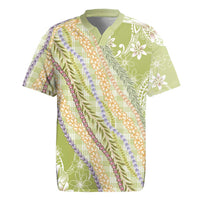 Green Palaka Hawaii Leis Rugby Jersey Hawaiian-plaid Elegant Tropical Vibes LT14 Green - Polynesian Pride