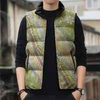 Green Palaka Hawaii Leis Sleeveless Puffer Jacket Hawaiian-plaid Elegant Tropical Vibes LT14 - Polynesian Pride