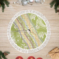 Green Palaka Hawaii Leis Tree Skirt Hawaiian-plaid Elegant Tropical Vibes LT14 Fringed Green - Polynesian Pride