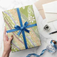 Green Palaka Hawaii Leis Wrapping Paper Hawaiian-plaid Elegant Tropical Vibes LT14 - Polynesian Pride