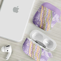Purple Palaka Hawaii Leis AirPods Case Hawaiian-plaid Elegant Tropical Vibes LT14 - Polynesian Pride