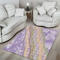 Purple Palaka Hawaii Leis Area Rug Hawaiian-plaid Elegant Tropical Vibes - Polynesian Pride
