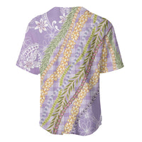 Purple Palaka Hawaii Leis Baseball Jersey Hawaiian-plaid Elegant Tropical Vibes LT14 - Polynesian Pride