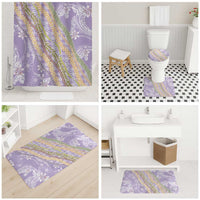 Purple Palaka Hawaii Leis Bathroom Set Hawaiian-plaid Elegant Tropical Vibes - Polynesian Pride
