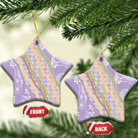 Purple Palaka Hawaii Leis Ceramic Ornament Hawaiian-plaid Elegant Tropical Vibes LT14 Star Purple - Polynesian Pride