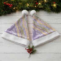 Purple Palaka Hawaii Leis Christmas Santa Hat Hawaiian-plaid Elegant Tropical Vibes LT14 - Polynesian Pride