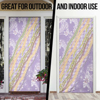 Purple Palaka Hawaii Leis Door Cover Hawaiian-plaid Elegant Tropical Vibes - Polynesian Pride