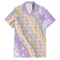 Purple Palaka Hawaii Leis Family Matching Long Sleeve Bodycon Dress and Hawaiian Shirt Hawaiian-plaid Elegant Tropical Vibes - Polynesian Pride