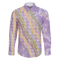 Purple Palaka Hawaii Leis Family Matching Off Shoulder Maxi Dress and Hawaiian Shirt Hawaiian-plaid Elegant Tropical Vibes - Polynesian Pride