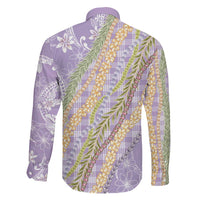 Purple Palaka Hawaii Leis Family Matching Off Shoulder Short Dress and Hawaiian Shirt Hawaiian-plaid Elegant Tropical Vibes LT14 - Polynesian Pride