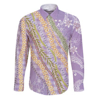 Purple Palaka Hawaii Leis Family Matching Puletasi and Hawaiian Shirt Hawaiian-plaid Elegant Tropical Vibes - Polynesian Pride