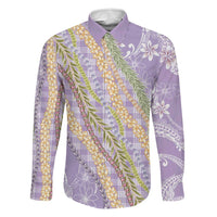 Purple Palaka Hawaii Leis Family Matching Short Sleeve Bodycon Dress and Hawaiian Shirt Hawaiian-plaid Elegant Tropical Vibes - Polynesian Pride