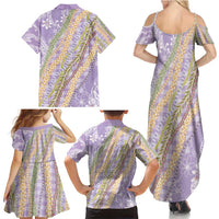 Purple Palaka Hawaii Leis Family Matching Summer Maxi Dress and Hawaiian Shirt Hawaiian-plaid Elegant Tropical Vibes LT14 - Polynesian Pride