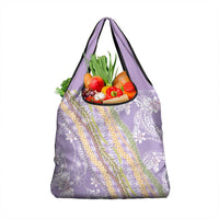Purple Palaka Hawaii Leis Grocery Bag Hawaiian-plaid Elegant Tropical Vibes LT14 1-pack One Size Purple - Polynesian Pride