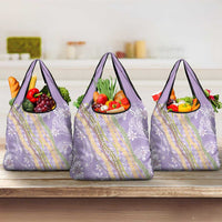 Purple Palaka Hawaii Leis Grocery Bag Hawaiian-plaid Elegant Tropical Vibes LT14 3-pack One Size Purple - Polynesian Pride