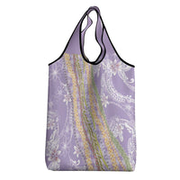 Purple Palaka Hawaii Leis Grocery Bag Hawaiian-plaid Elegant Tropical Vibes LT14 - Polynesian Pride