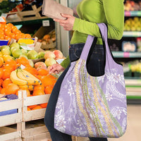 Purple Palaka Hawaii Leis Grocery Bag Hawaiian-plaid Elegant Tropical Vibes LT14 - Polynesian Pride