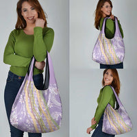 Purple Palaka Hawaii Leis Grocery Bag Hawaiian-plaid Elegant Tropical Vibes LT14 - Polynesian Pride