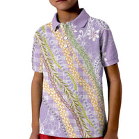 Purple Palaka Hawaii Leis Kid Polo Shirt Hawaiian-plaid Elegant Tropical Vibes LT14 Kid Purple - Polynesian Pride