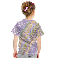 Purple Palaka Hawaii Leis Kid T Shirt Hawaiian-plaid Elegant Tropical Vibes LT14 - Polynesian Pride