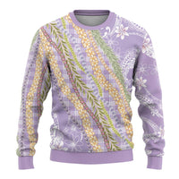 Purple Palaka Hawaii Leis Ugly Christmas Sweater Hawaiian-plaid Elegant Tropical Vibes - Polynesian Pride