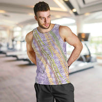 Purple Palaka Hawaii Leis Men Tank Top Hawaiian-plaid Elegant Tropical Vibes LT14 Purple - Polynesian Pride
