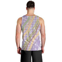 Purple Palaka Hawaii Leis Men Tank Top Hawaiian-plaid Elegant Tropical Vibes LT14 - Polynesian Pride