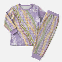 Purple Palaka Hawaii Leis Christmas Pajama Set Hawaiian-plaid Elegant Tropical Vibes LT14 Men Purple - Polynesian Pride